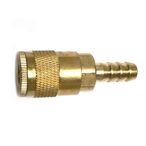 Interstate Pneumatics 1/4 Inch Automotive Brass Coupler x 3/8 Inch Barb CA463B